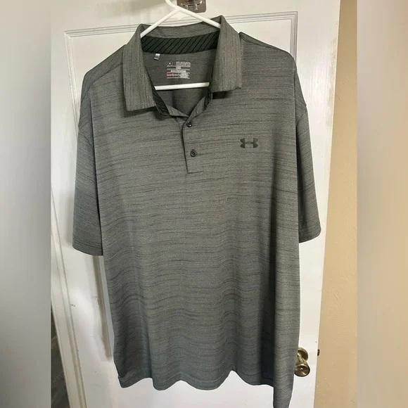 Under Armour men’s Gray Performance heatgear golf Polo Shirt - Picture 1 of 7